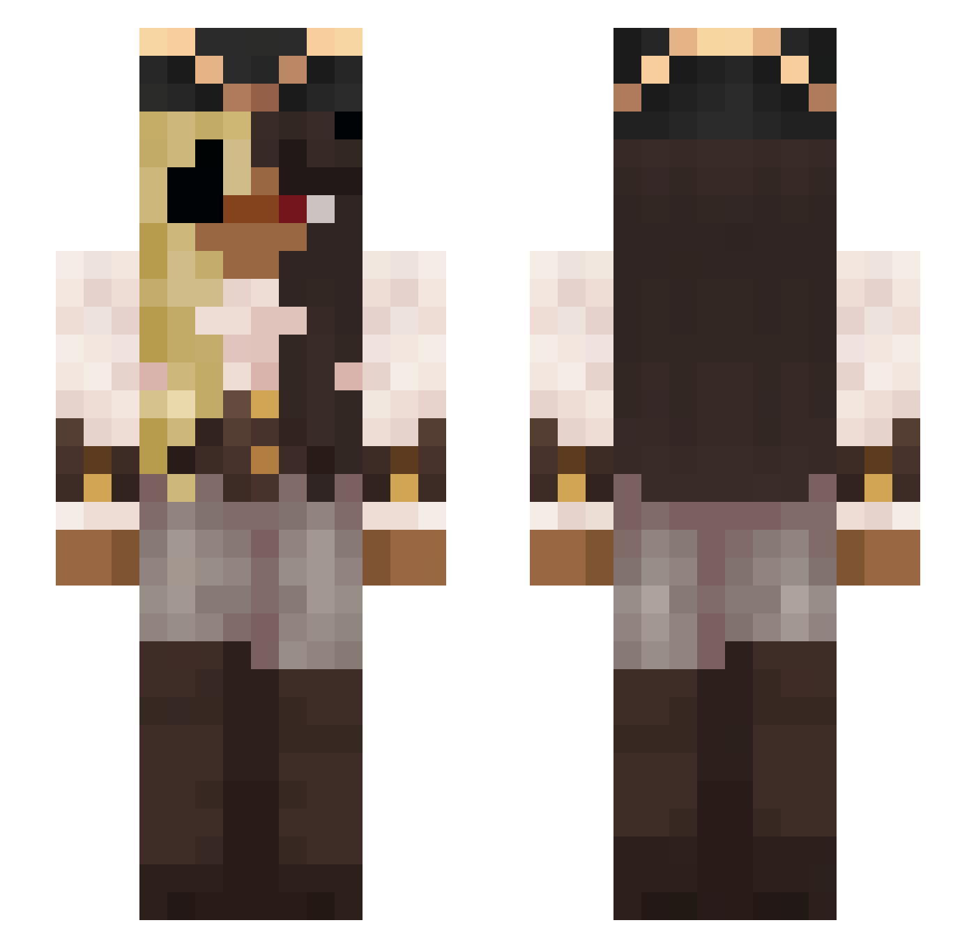NixonJHarps Minecraft skin, front and back view
