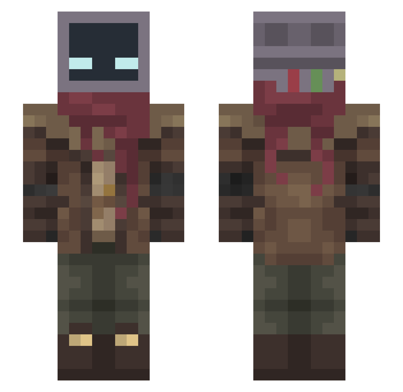 Xiaohuang3437 Minecraft skin, front and back view