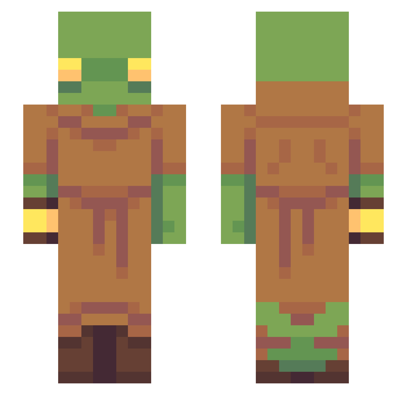 GossXZ Minecraft skin, front and back view