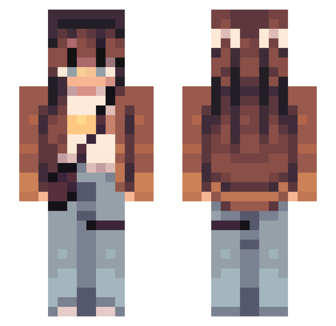 Estera_ Minecraft skin, front and back view