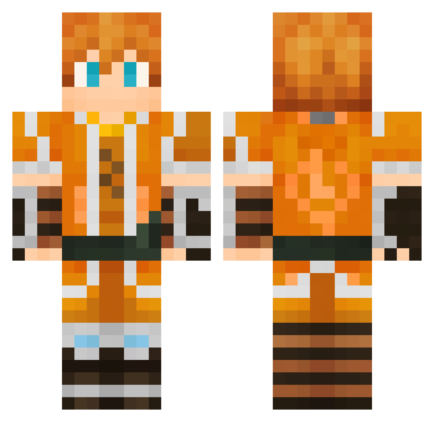 leejkc Minecraft skin, front and back view