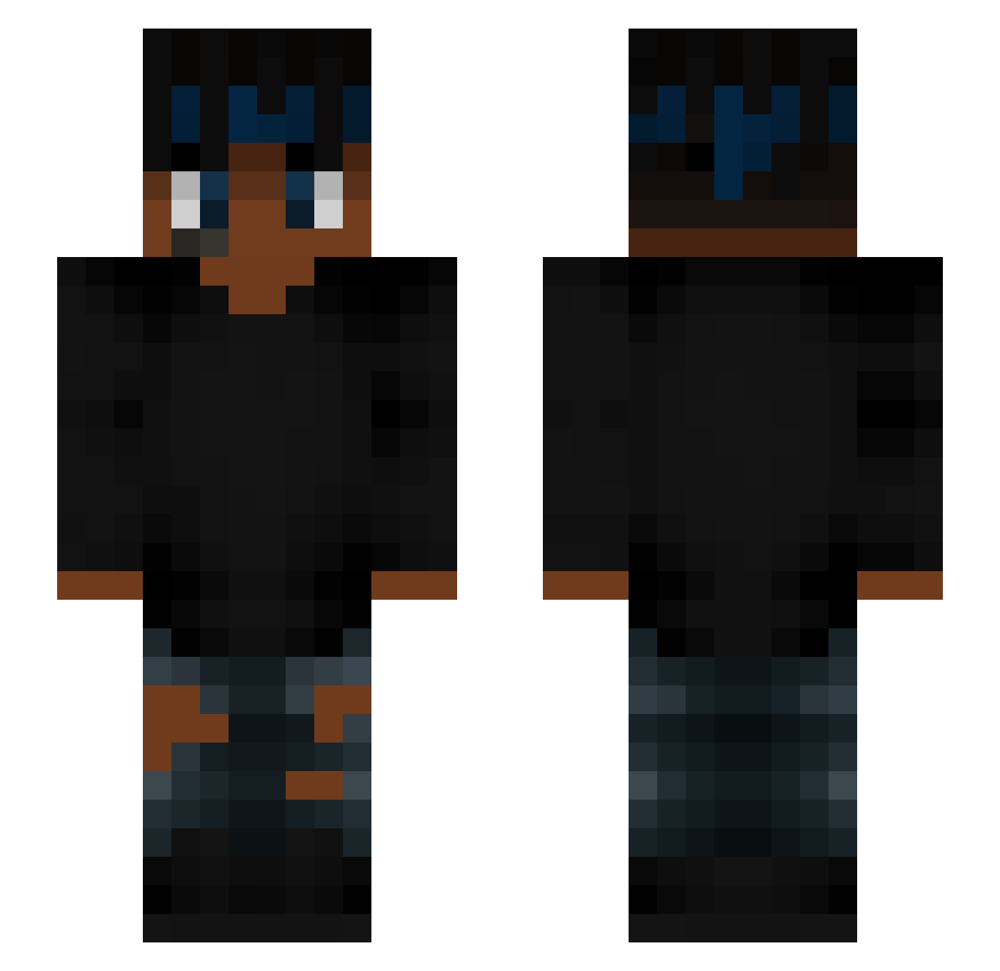 RIPSHMURFREEMANI Minecraft skin, front and back view