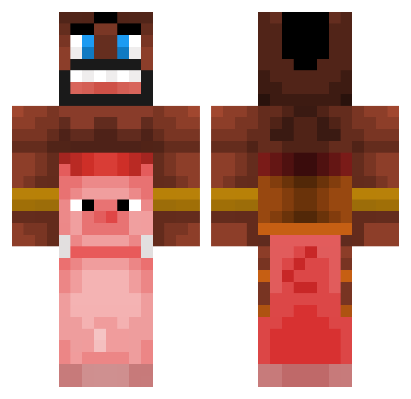 CalBlr Minecraft skin, front and back view