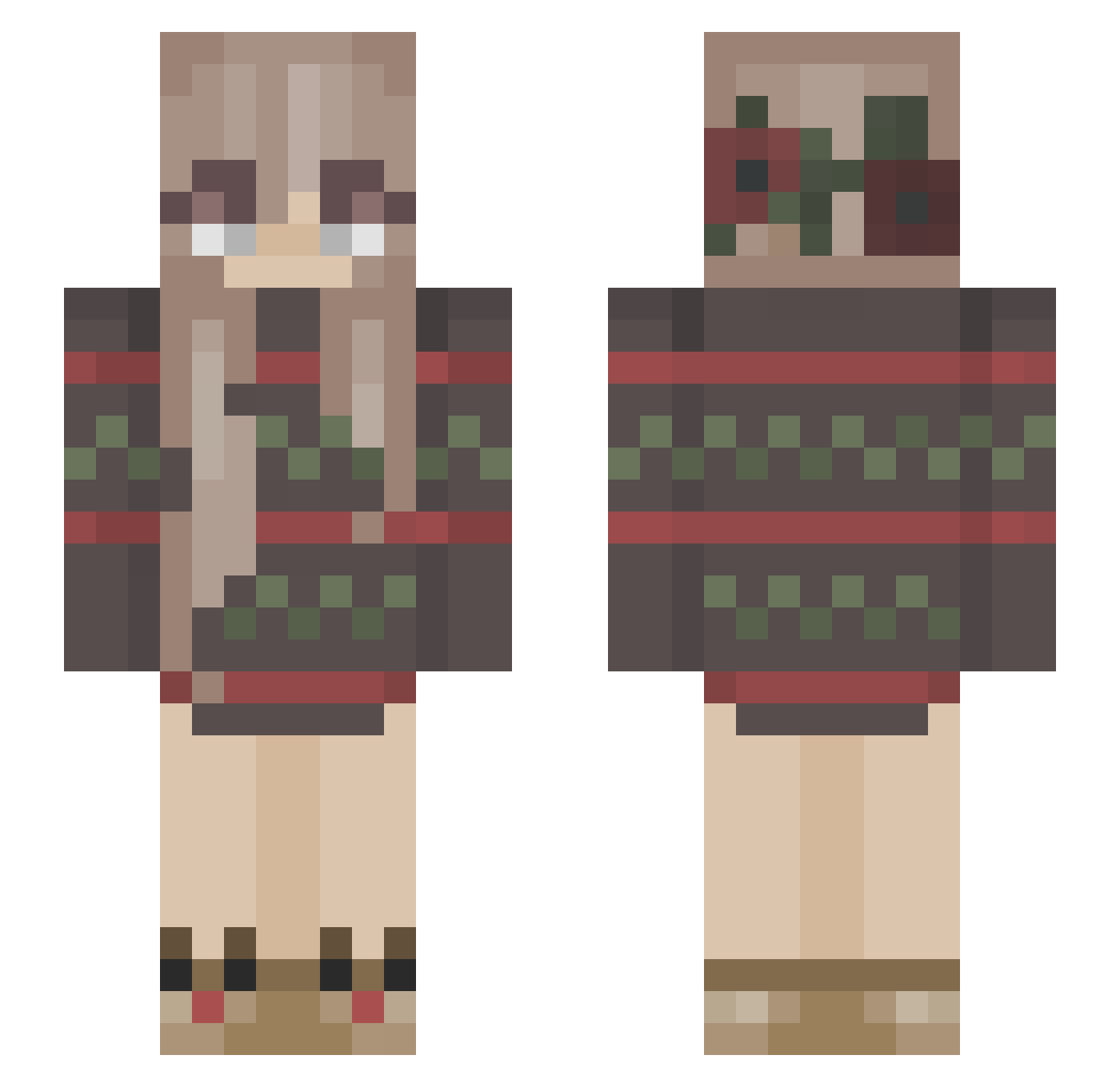 SavageAmbiee Minecraft skin, front and back view