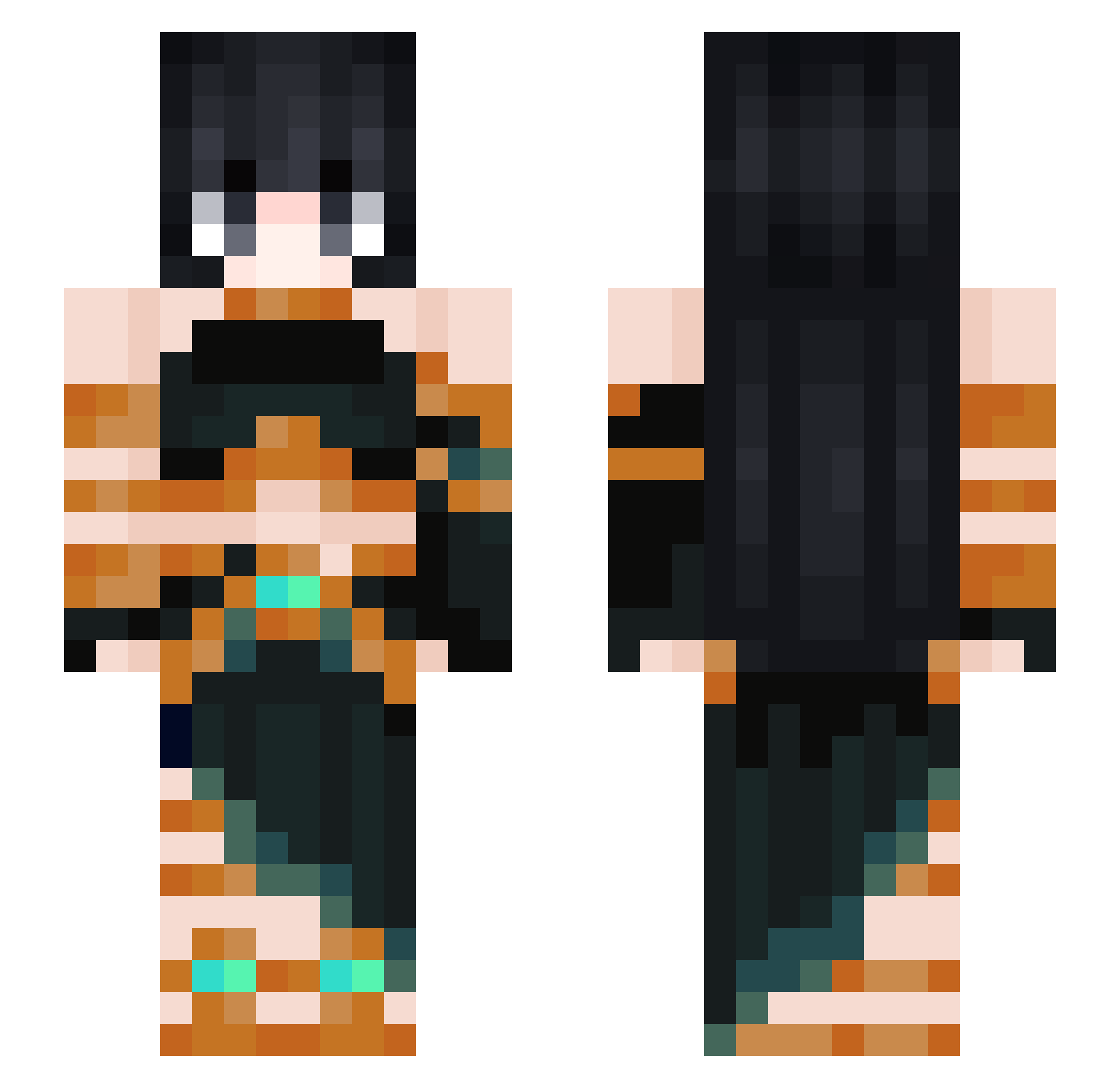 Berk_y Minecraft skin, front and back view