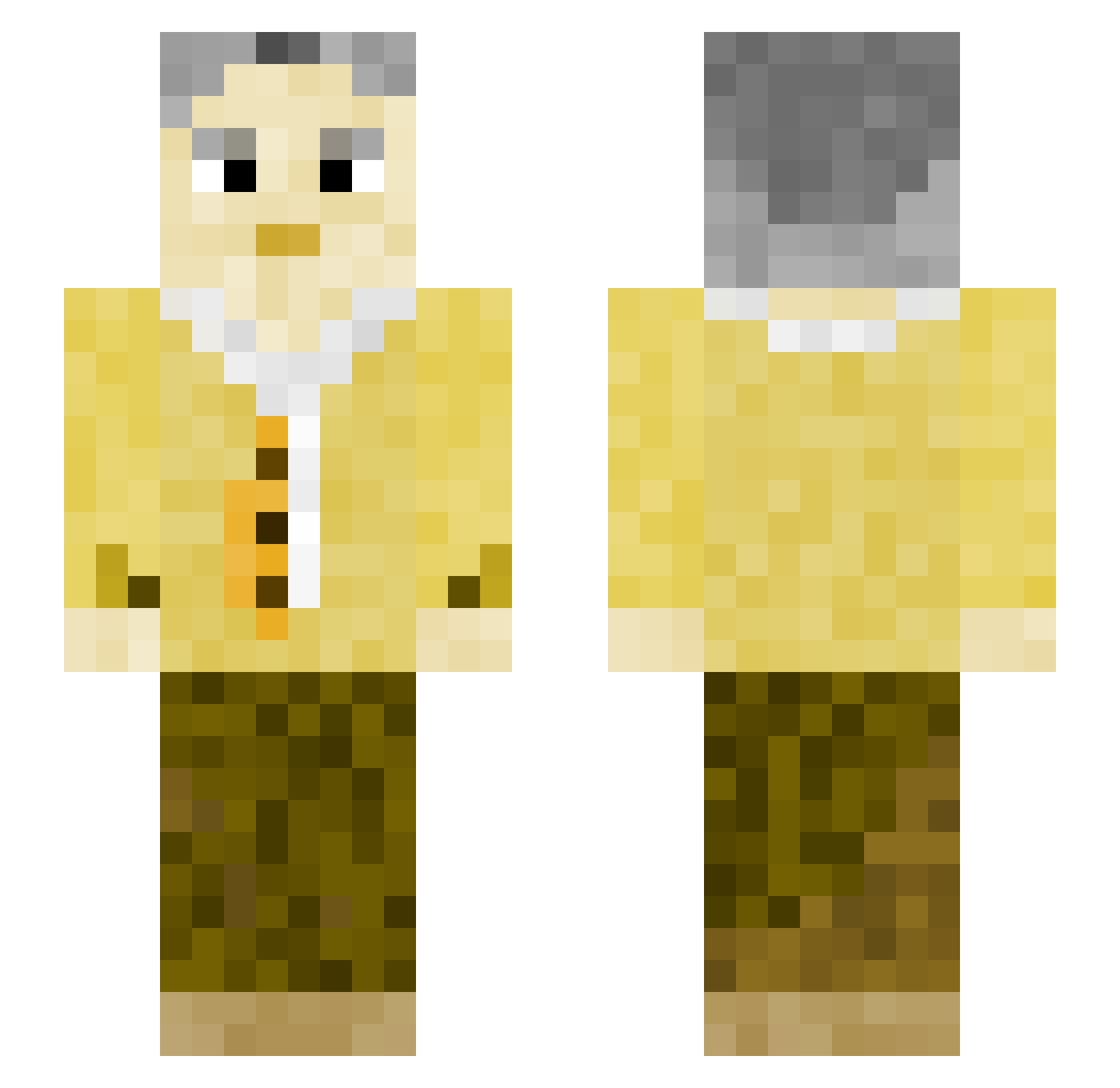 Janister Minecraft skin, front and back view