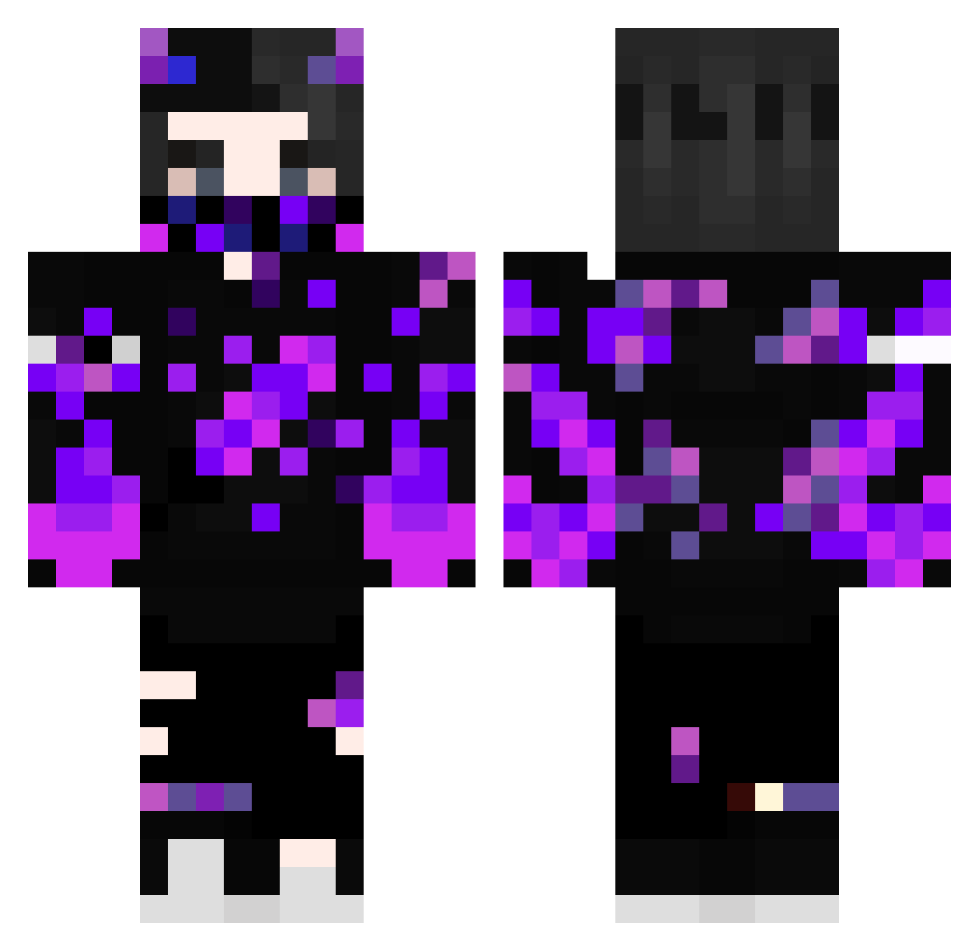 Xyranex Minecraft skin, front and back view