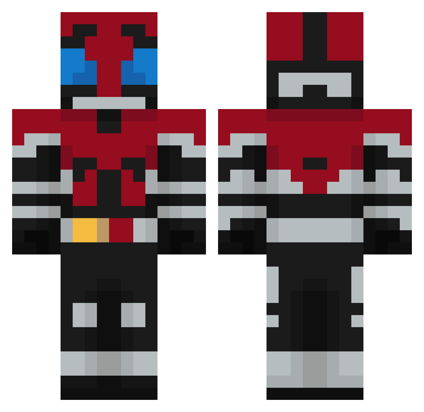 MasterKaito Minecraft skin, front and back view
