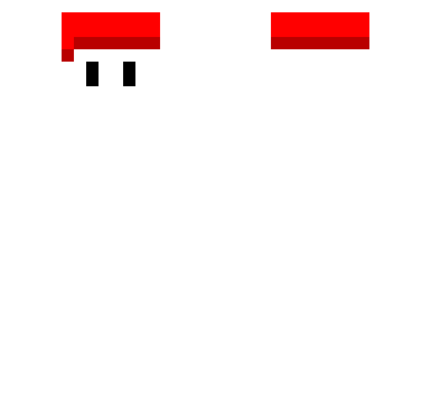 Redberet Minecraft skin, front and back view