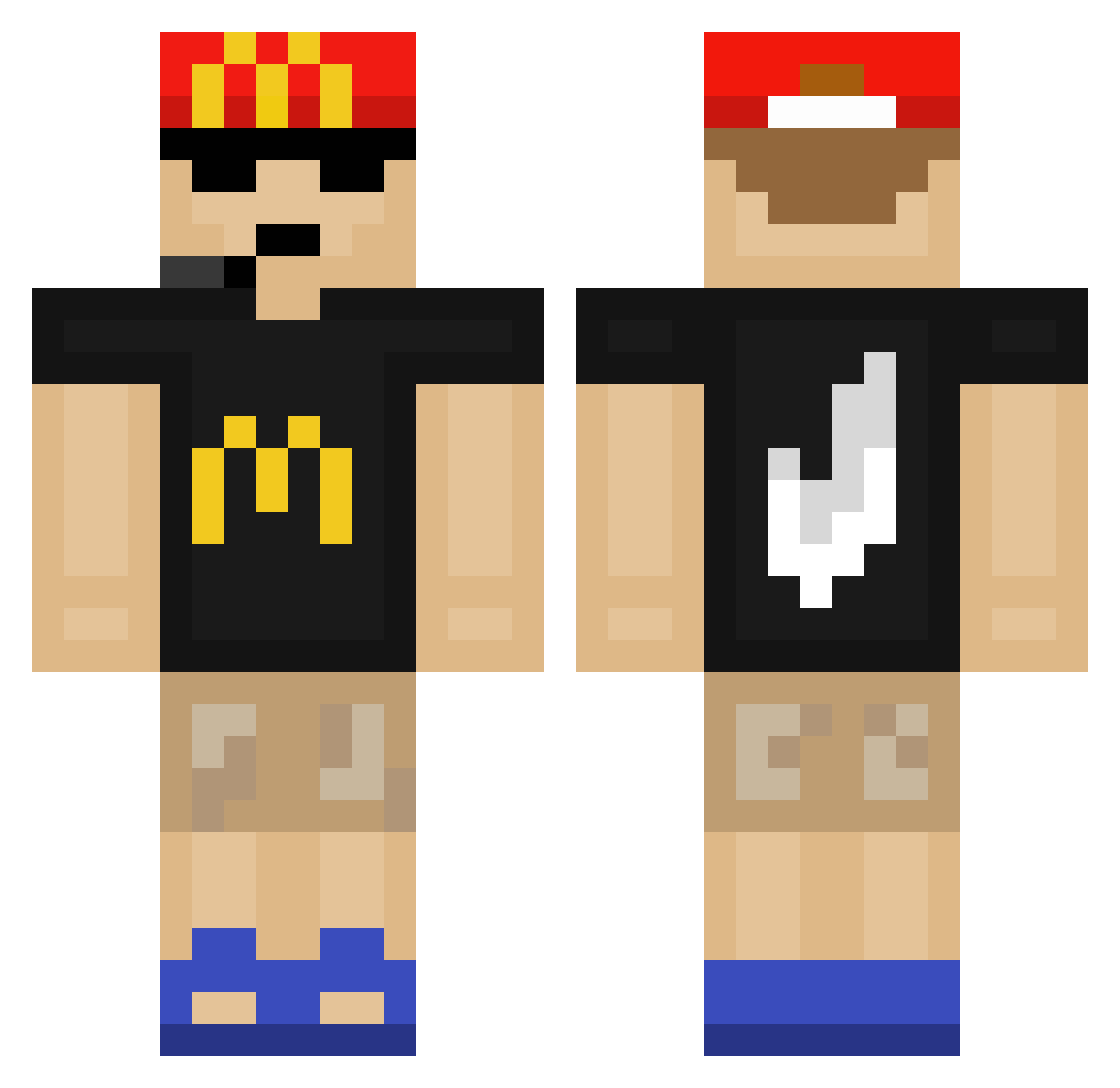 Mateo12546 Minecraft skin, front and back view