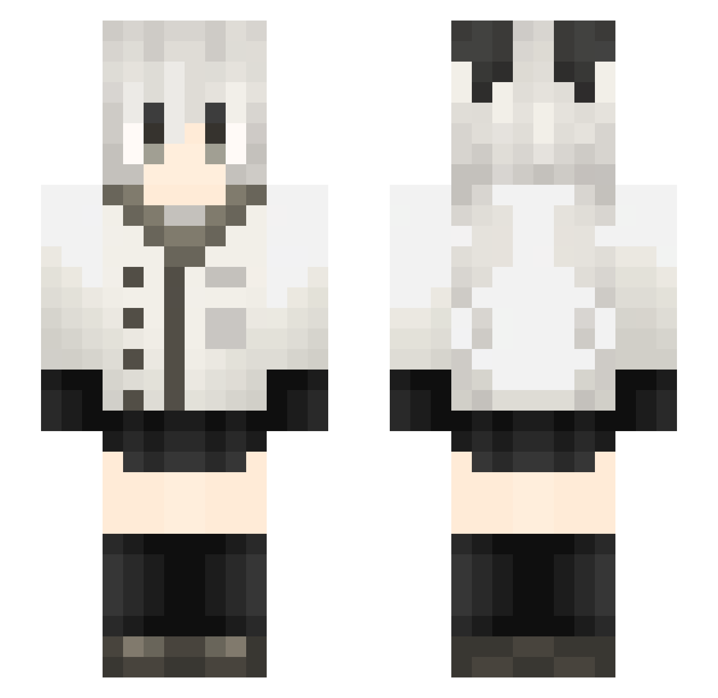 shame Minecraft skin, front and back view