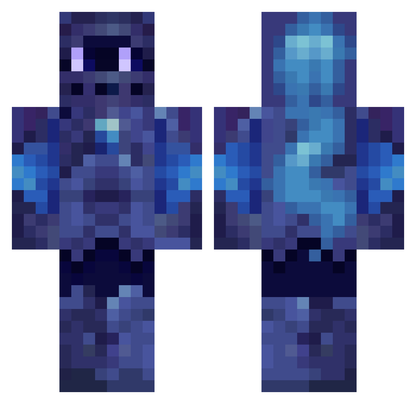 V7V7V7V7 Minecraft skin, front and back view