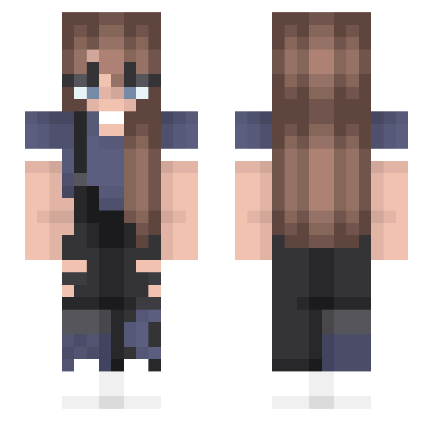 Pwnr_cat Minecraft skin, front and back view