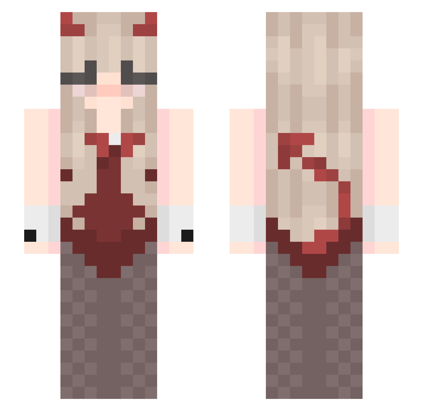 Teneke_Cay Minecraft skin, front and back view