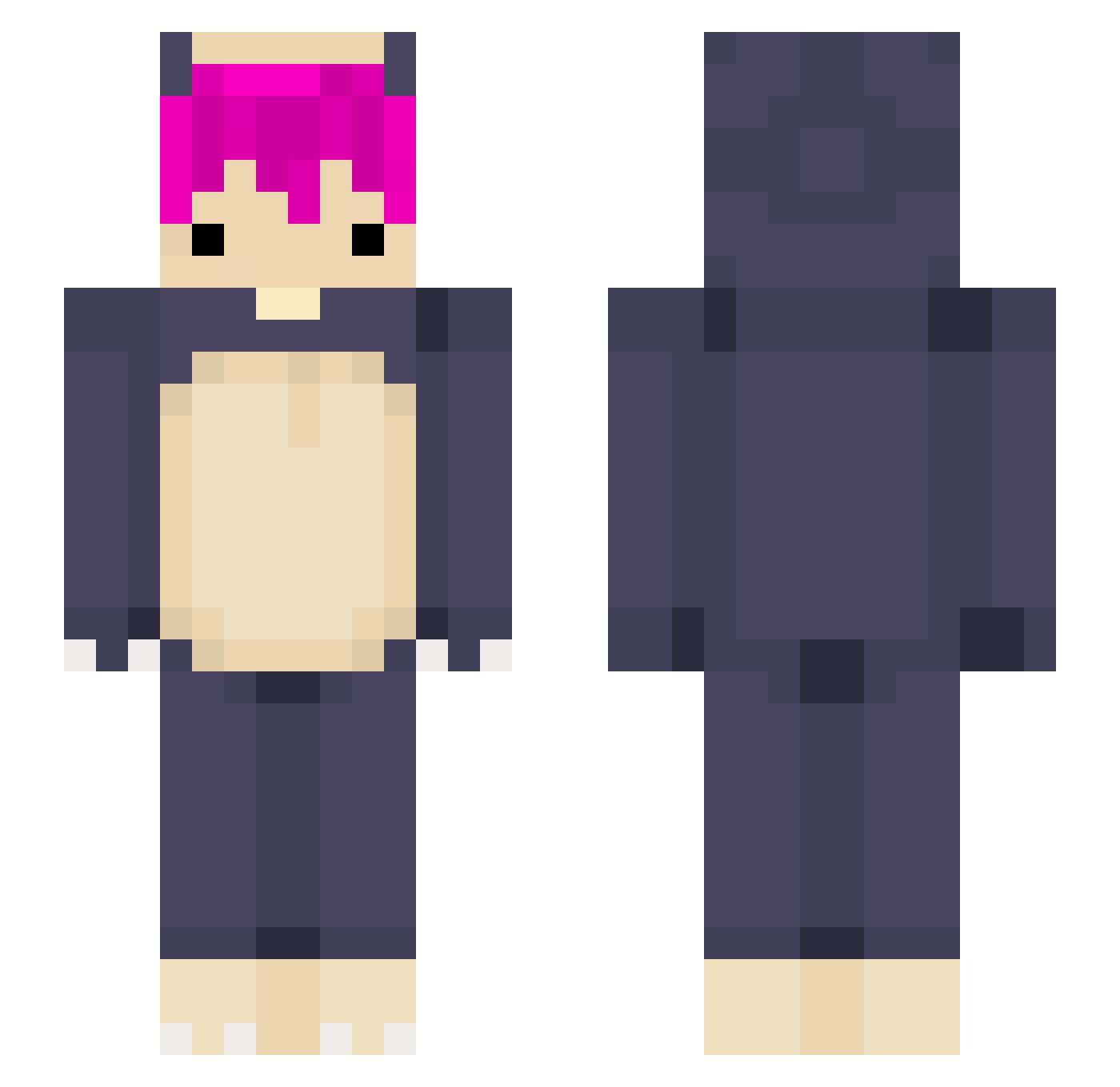 TheonlyBoit Minecraft skin, front and back view