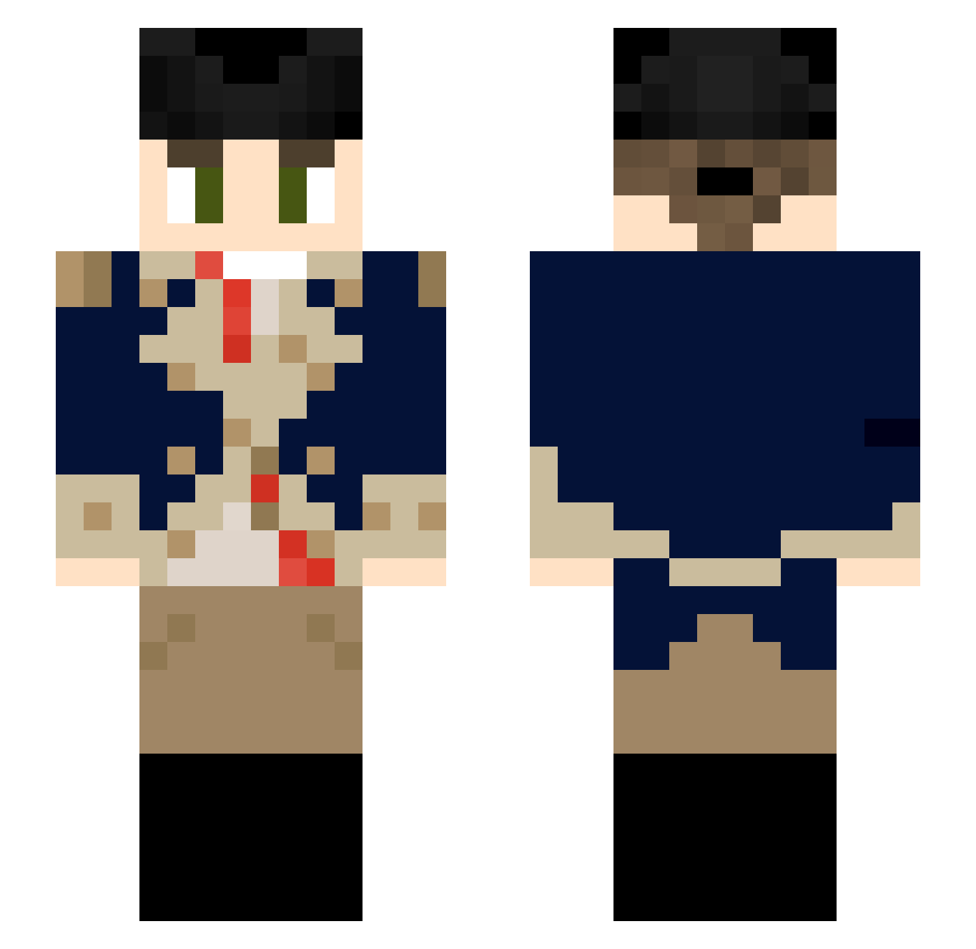 Tzaradez Minecraft skin, front and back view