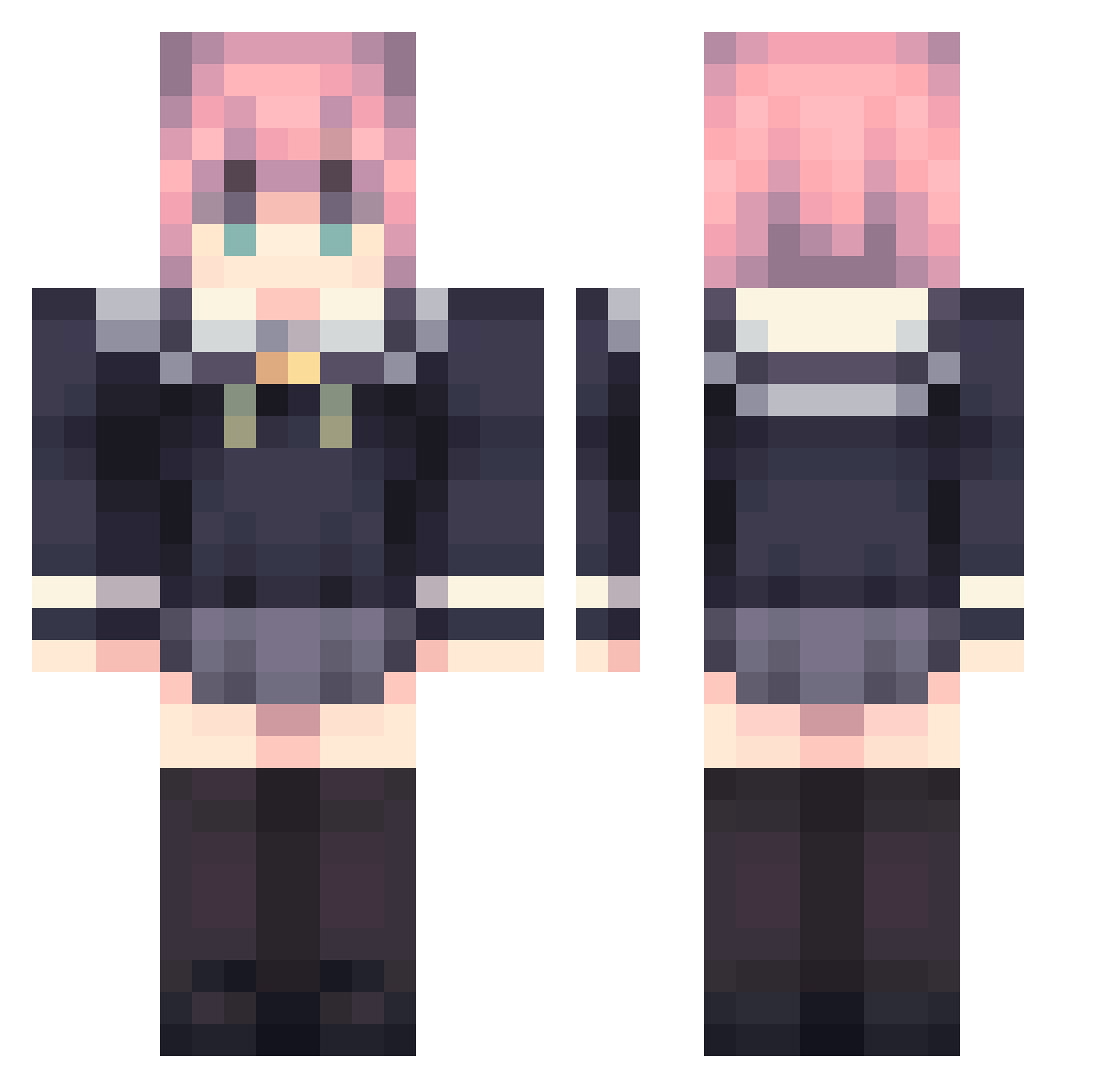 AvarixHD Minecraft skin, front and back view