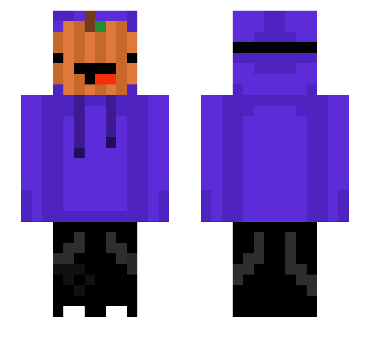 Waliza_BOT Minecraft skin, front and back view
