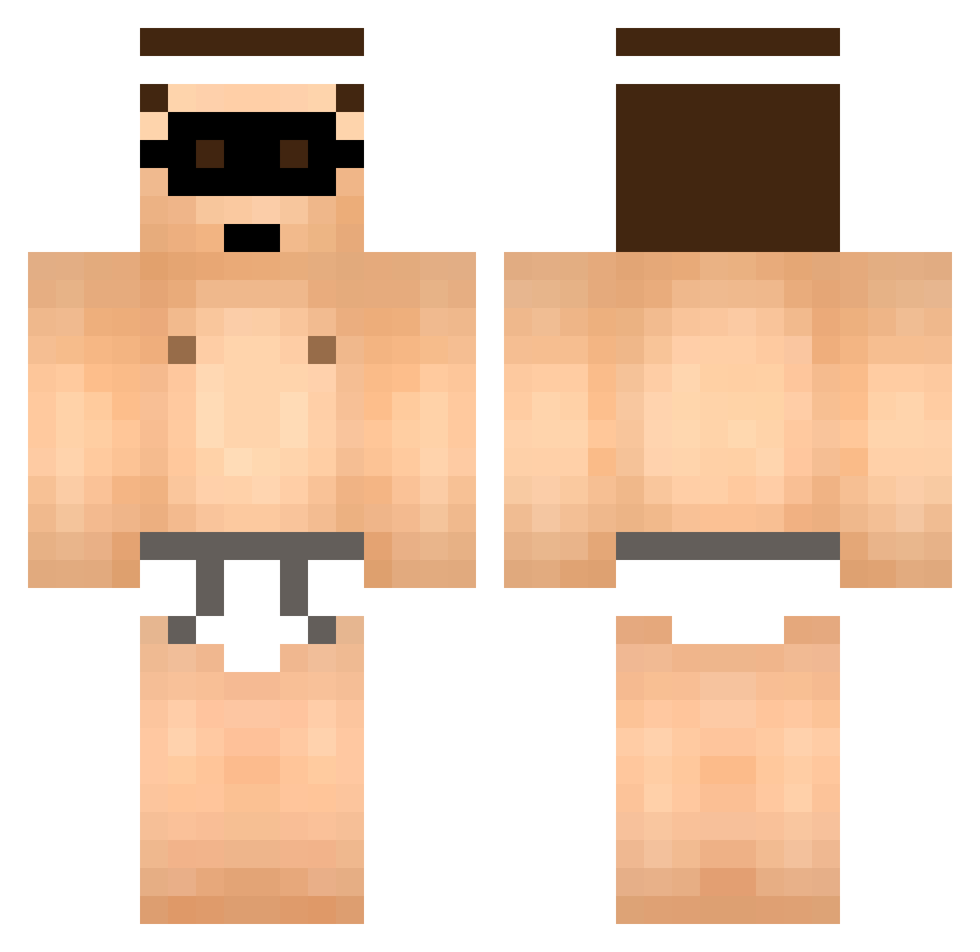 Counteracting Minecraft skin, front and back view