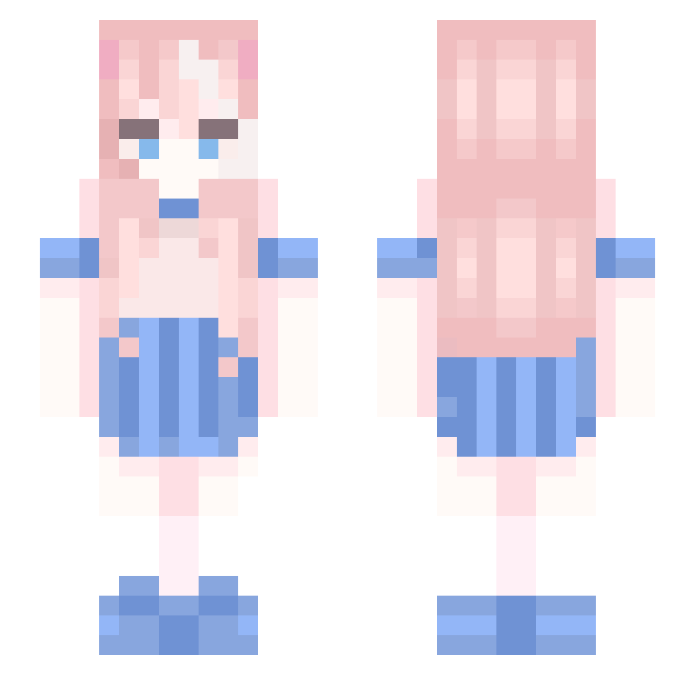 Unreal66 Minecraft skin, front and back view