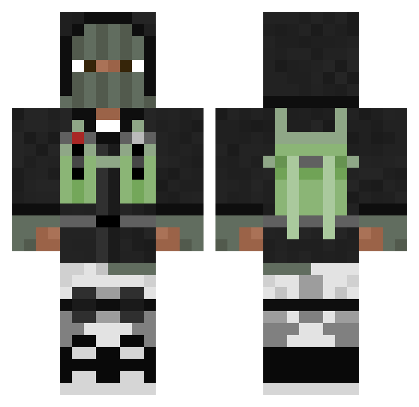 neourr Minecraft skin, front and back view