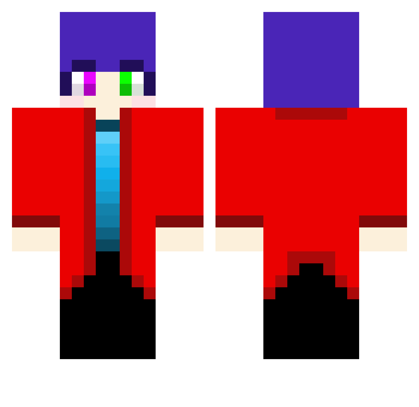 binny7679 Minecraft skin, front and back view