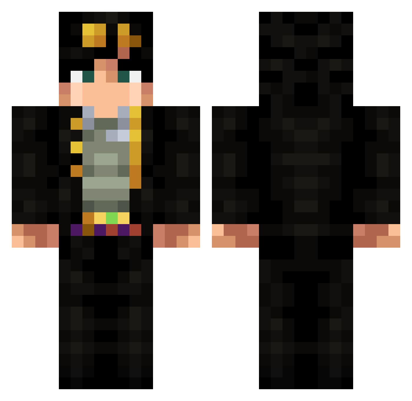 AspireSkies Minecraft skin, front and back view