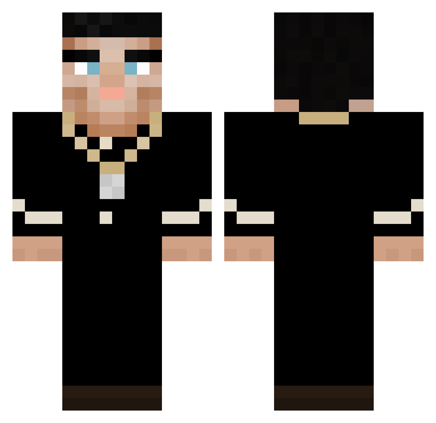 UltraHit1 Minecraft skin, front and back view