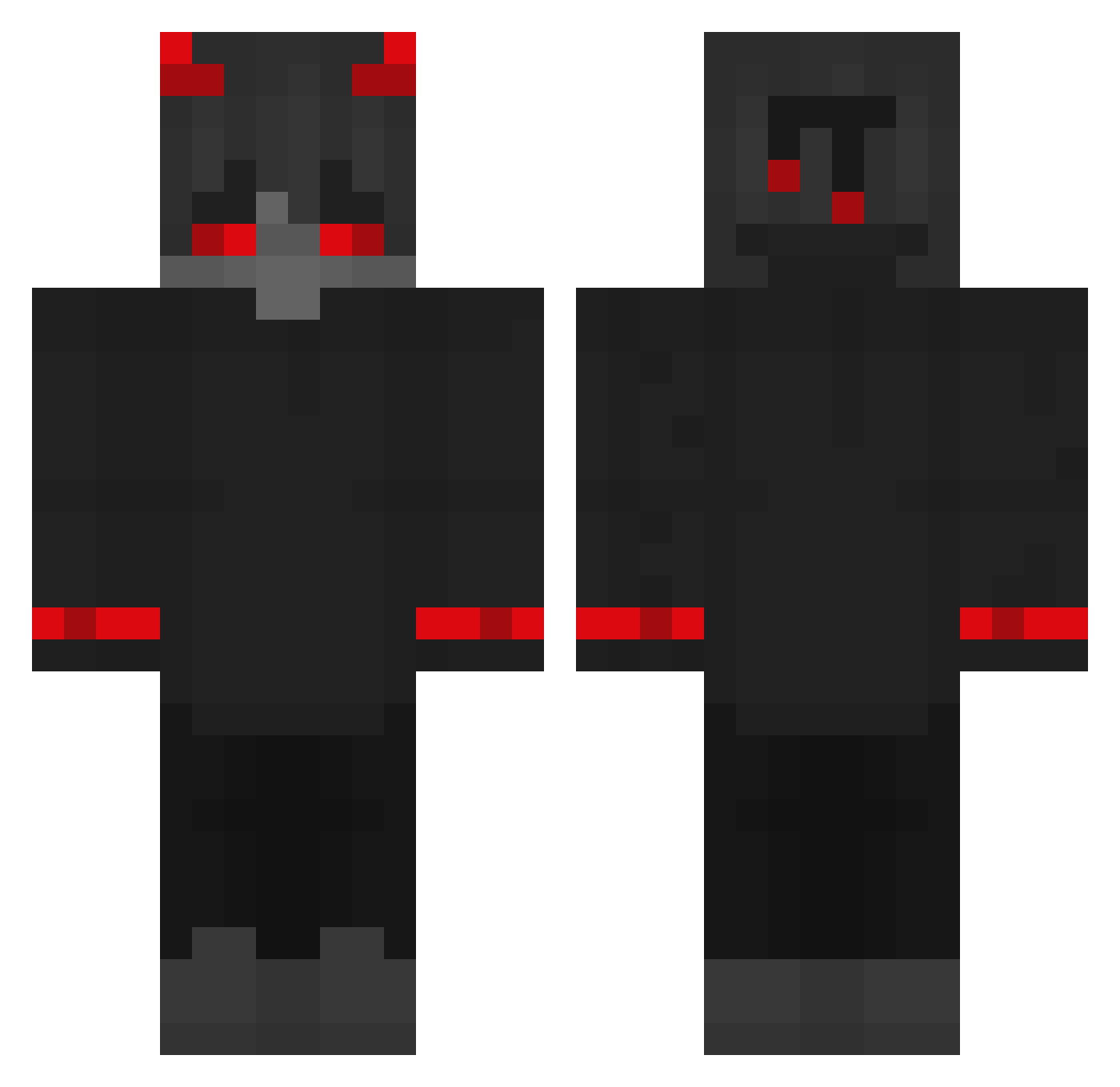 SlxndxrVibxz Minecraft skin, front and back view