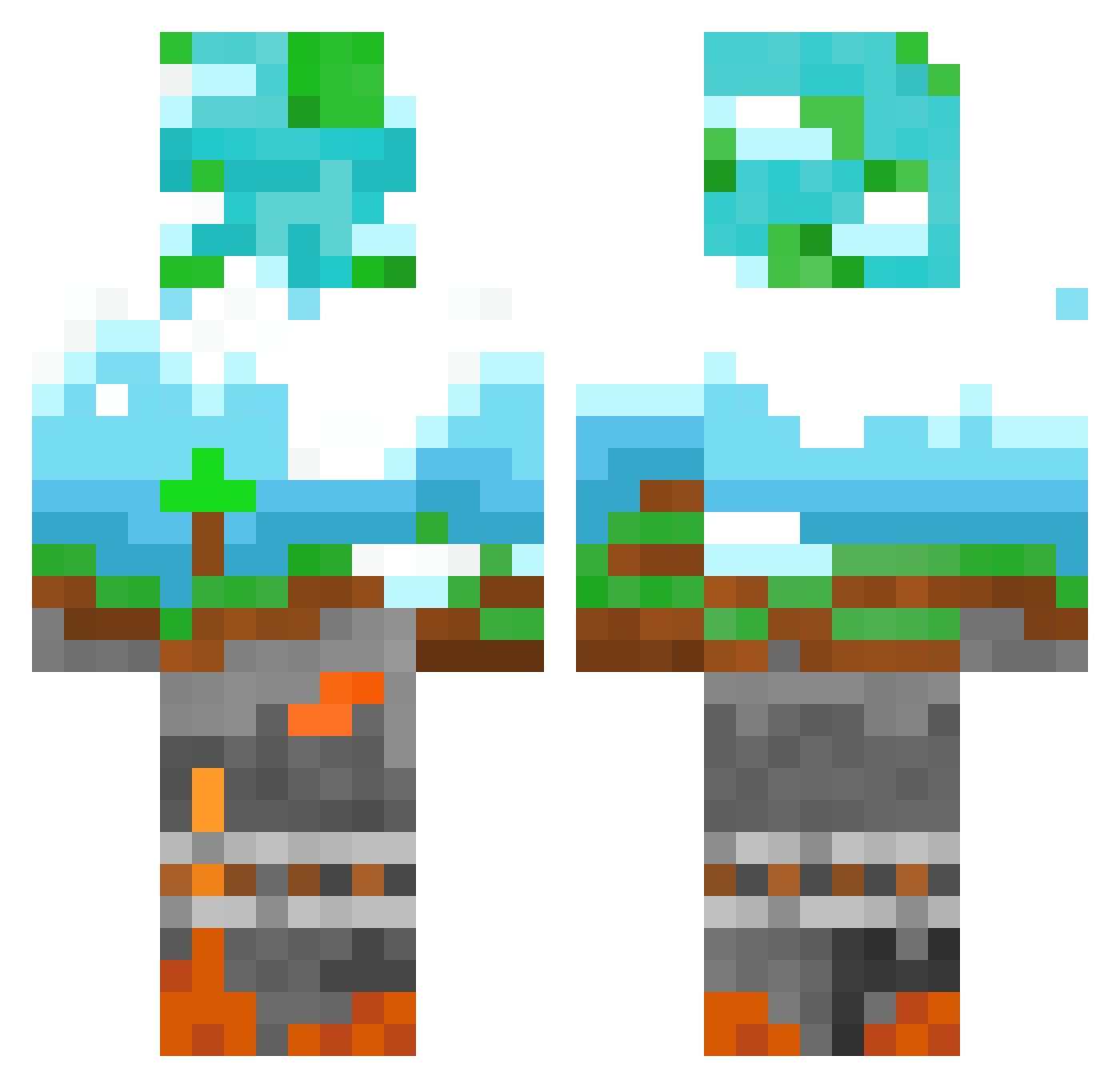 SensitiveThugg Minecraft skin, front and back view