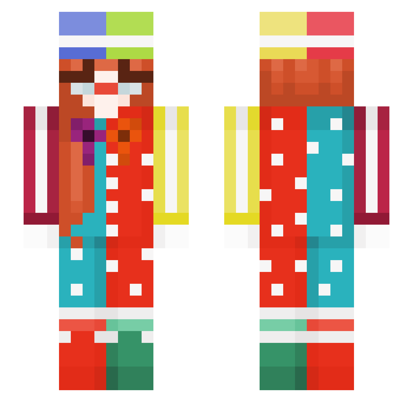 Peunki Minecraft skin, front and back view