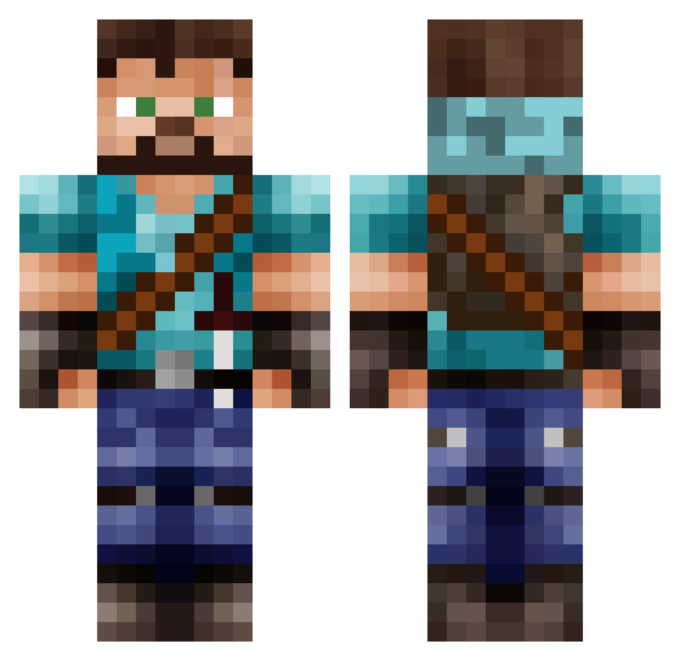 KraZidave Minecraft skin, front and back view