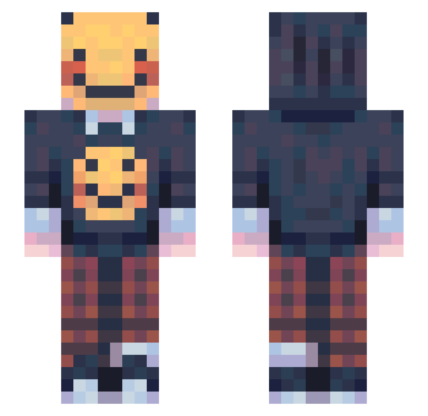 ZackBlast_ Minecraft skin, front and back view