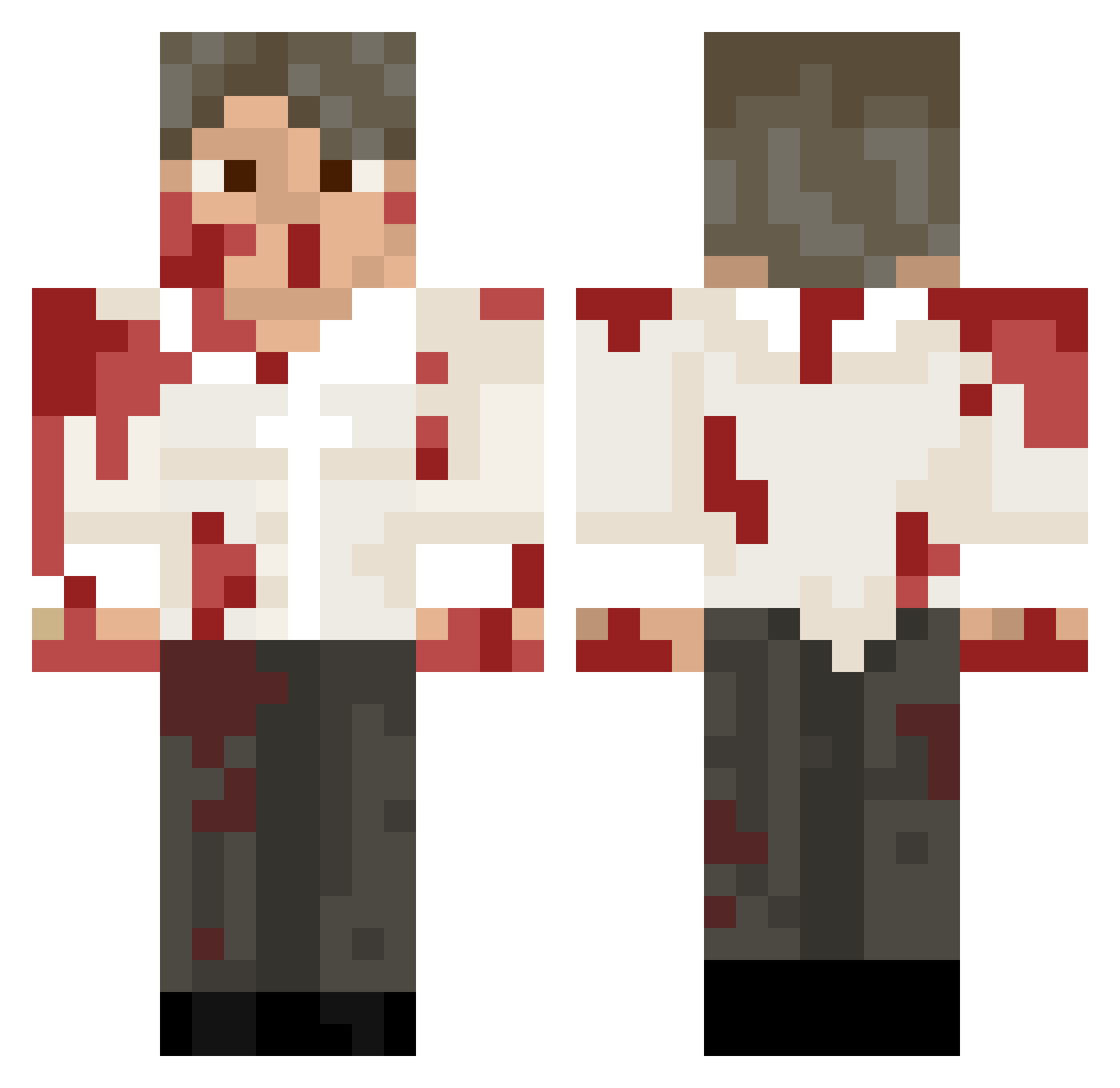 PogCoconut Minecraft skin, front and back view