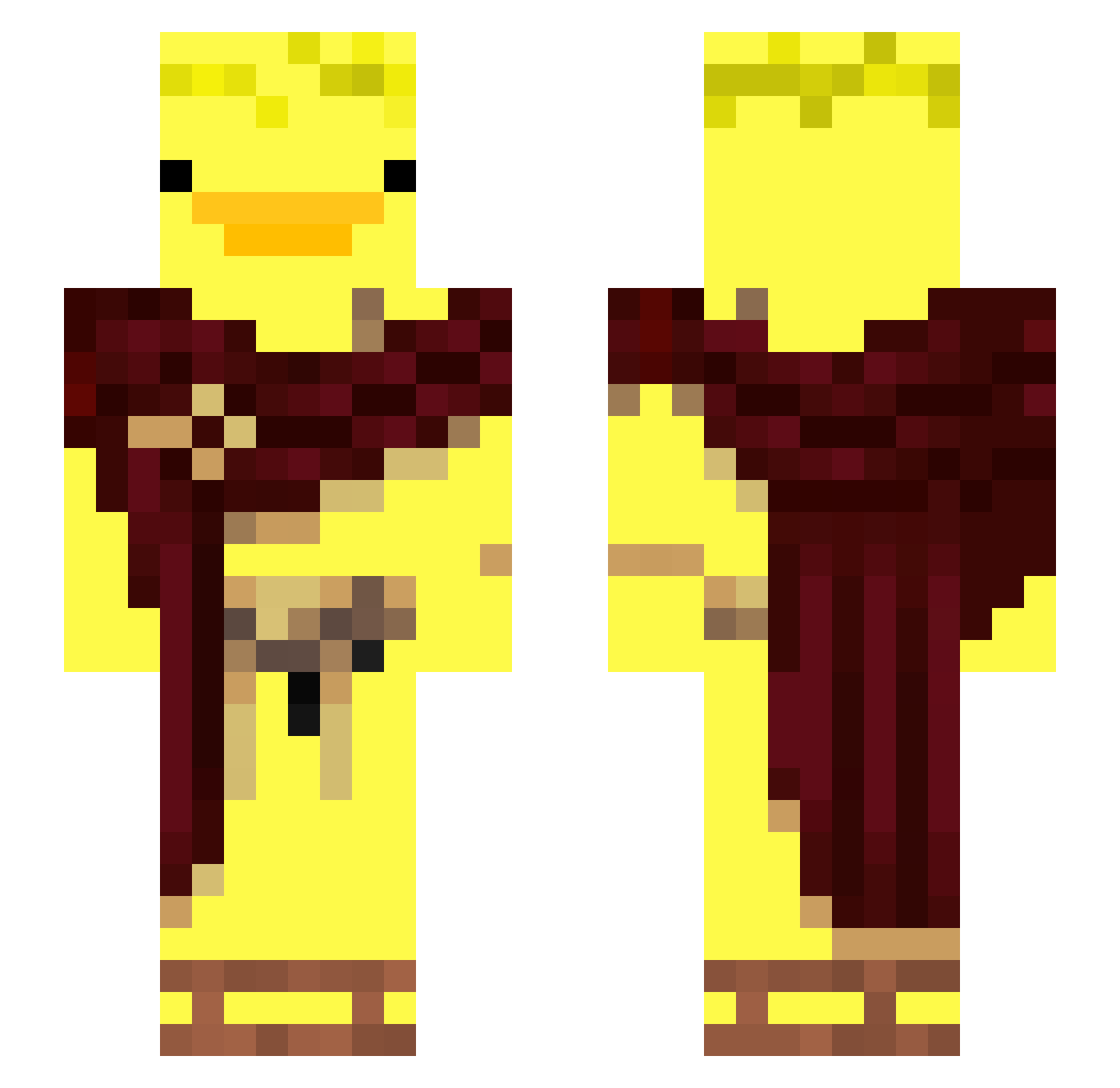 Zane1081 Minecraft skin, front and back view