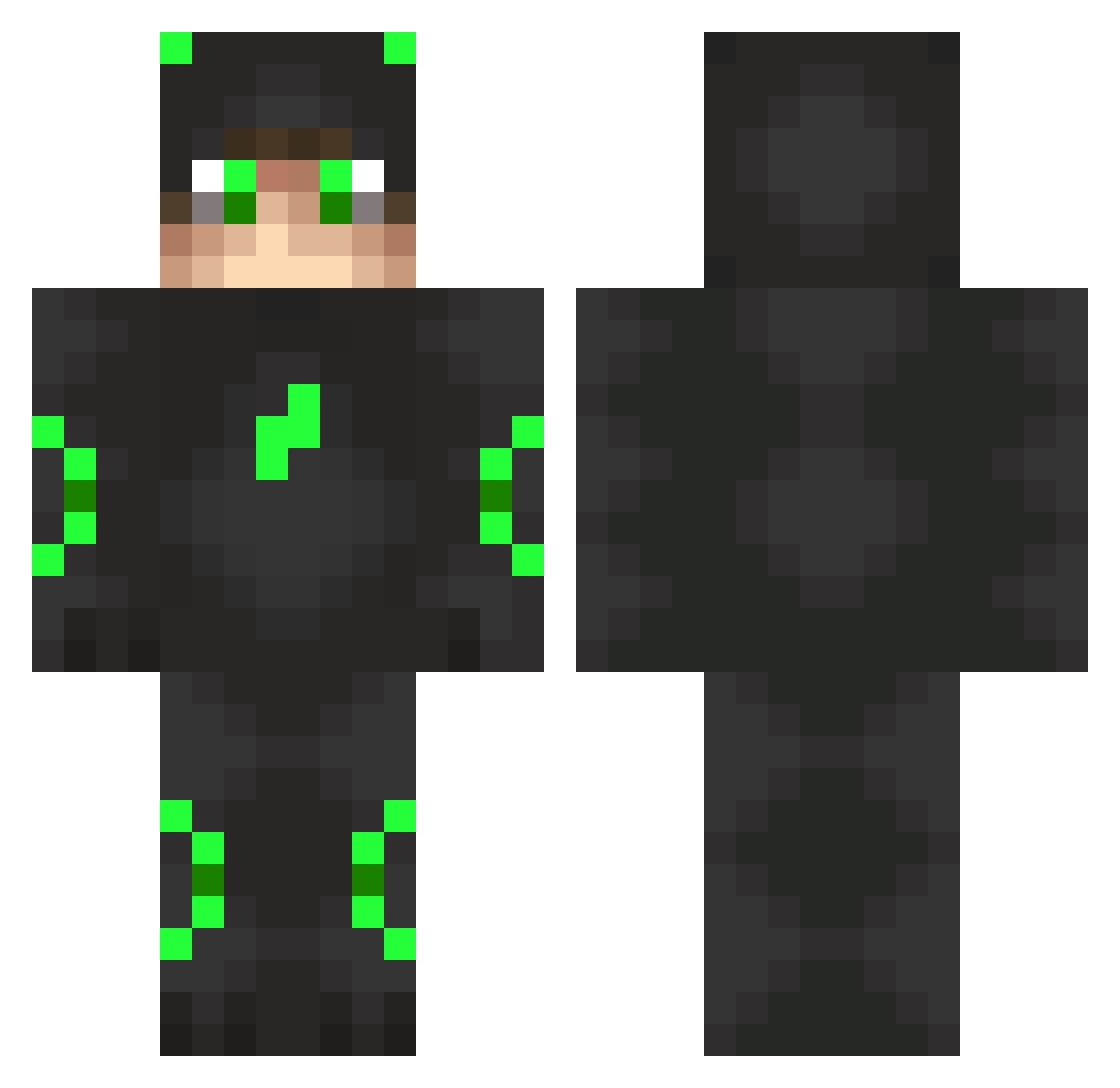 Mertxd Minecraft skin, front and back view