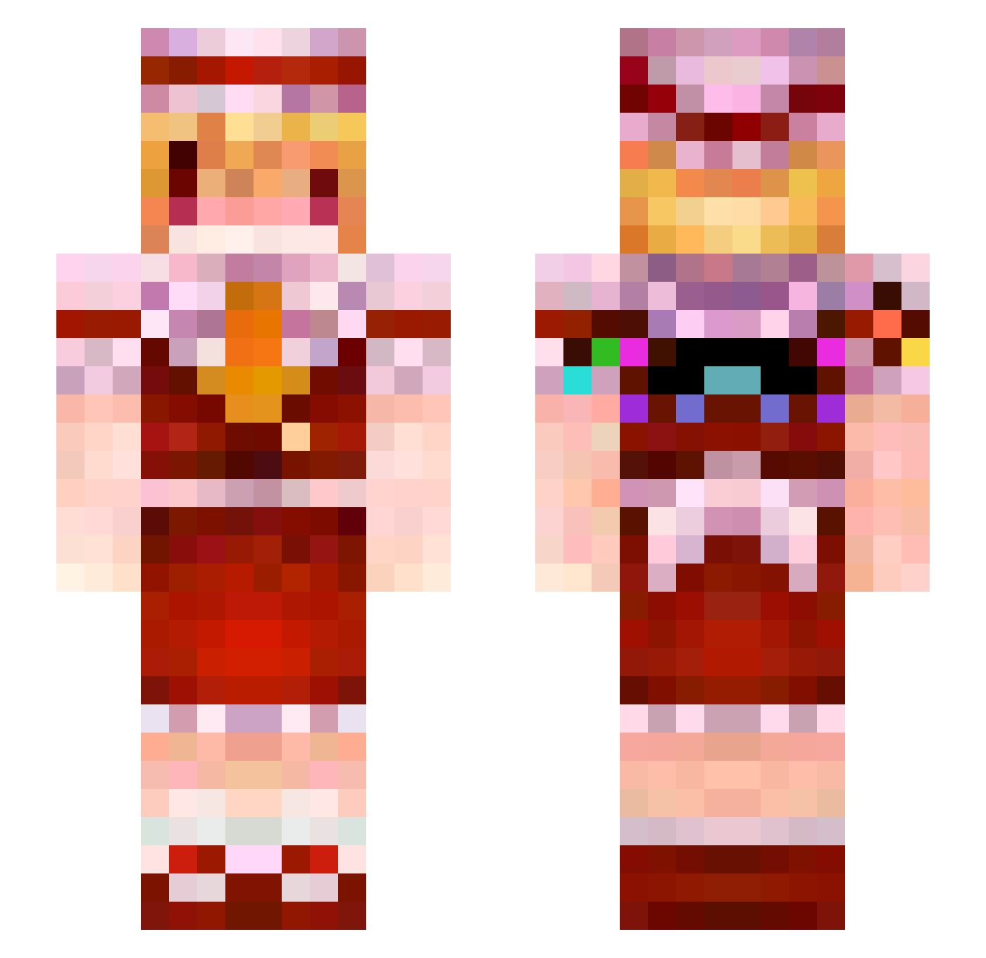 Nagimaru8 Minecraft skin, front and back view