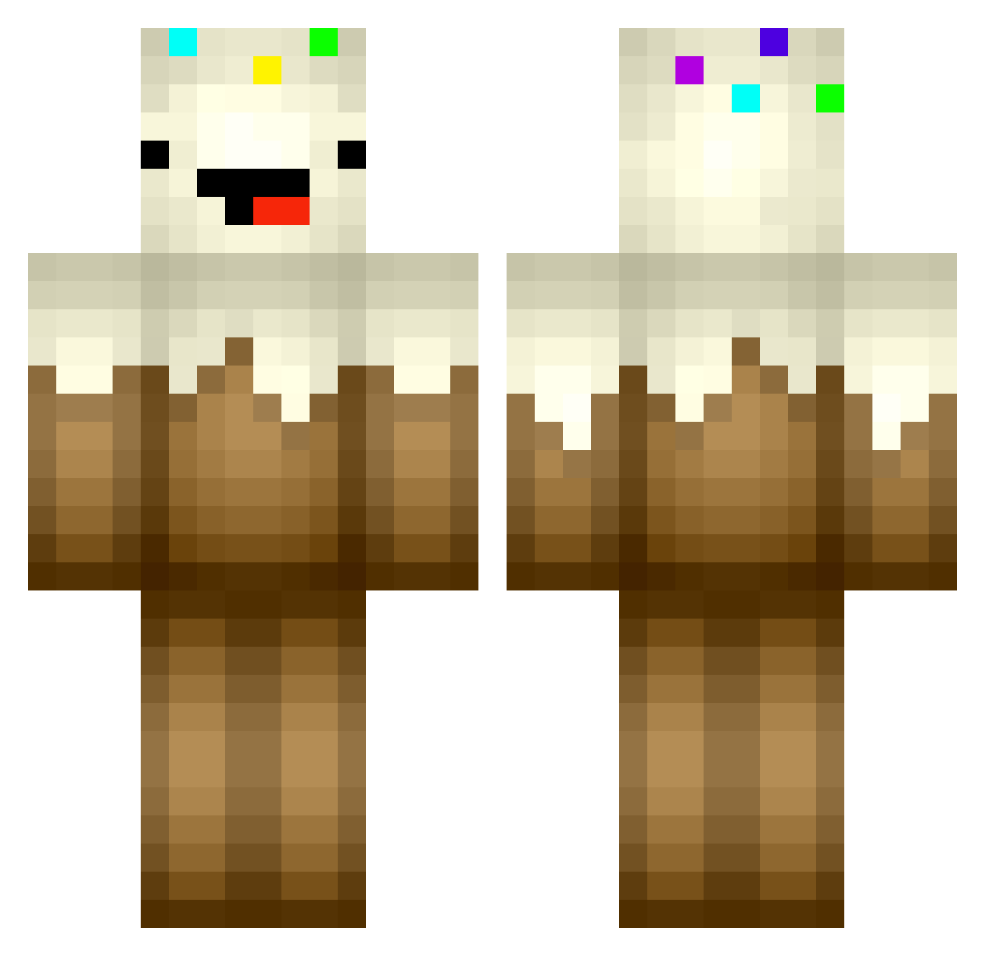 Extinguishment Minecraft skin, front and back view