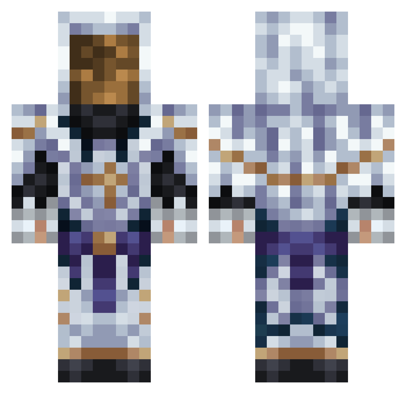 Vino99 Minecraft skin, front and back view