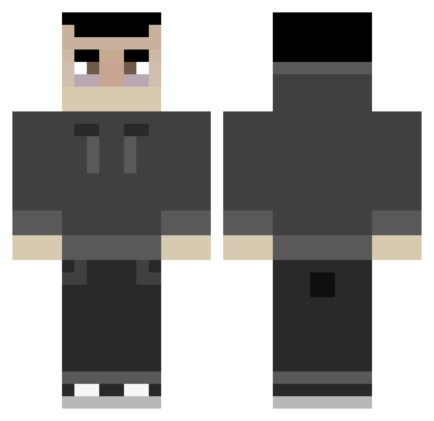 Wretch Minecraft skin, front and back view