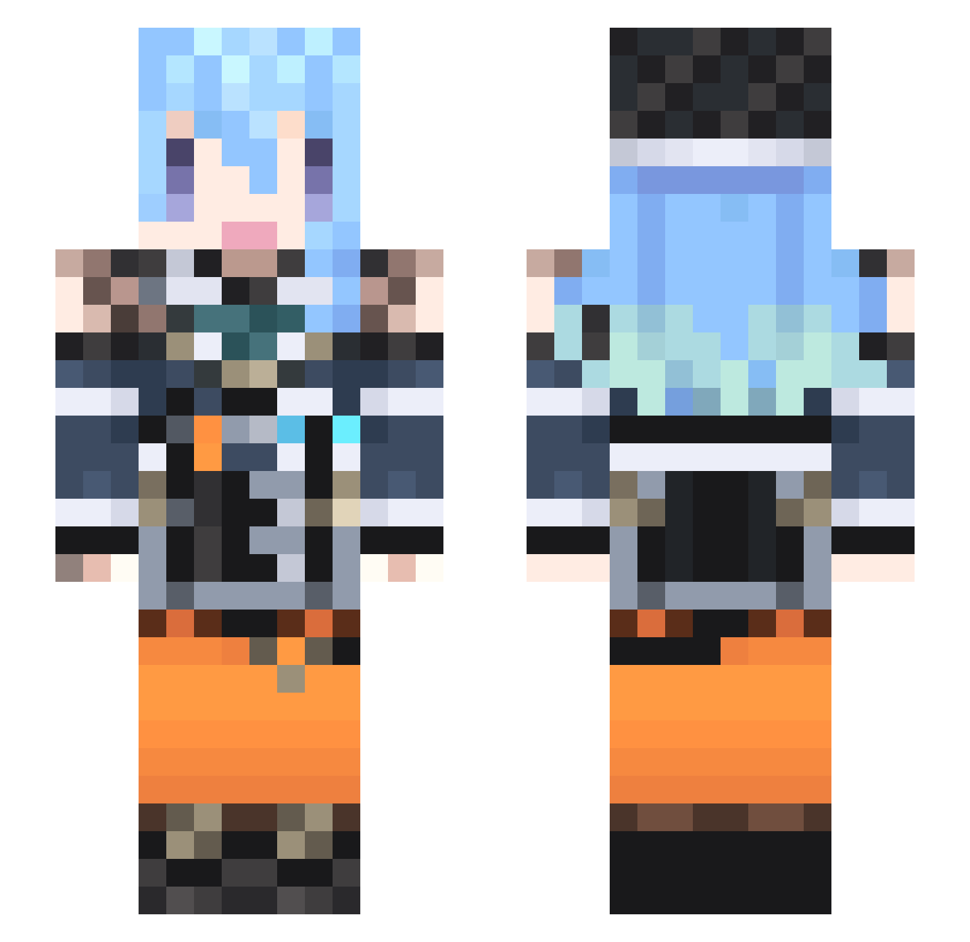 Soothsay Minecraft skin, front and back view