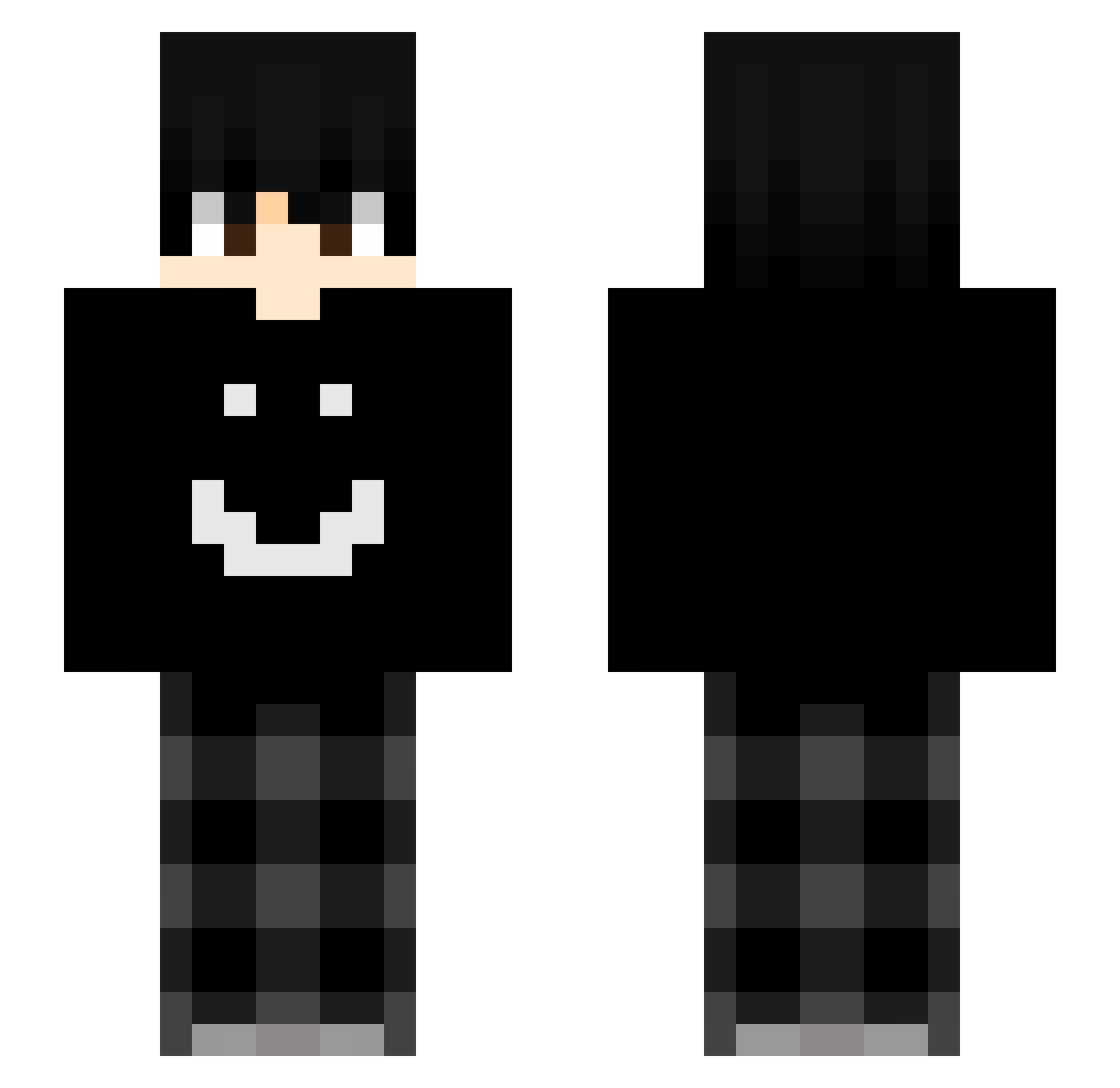 uiqi Minecraft skin, front and back view