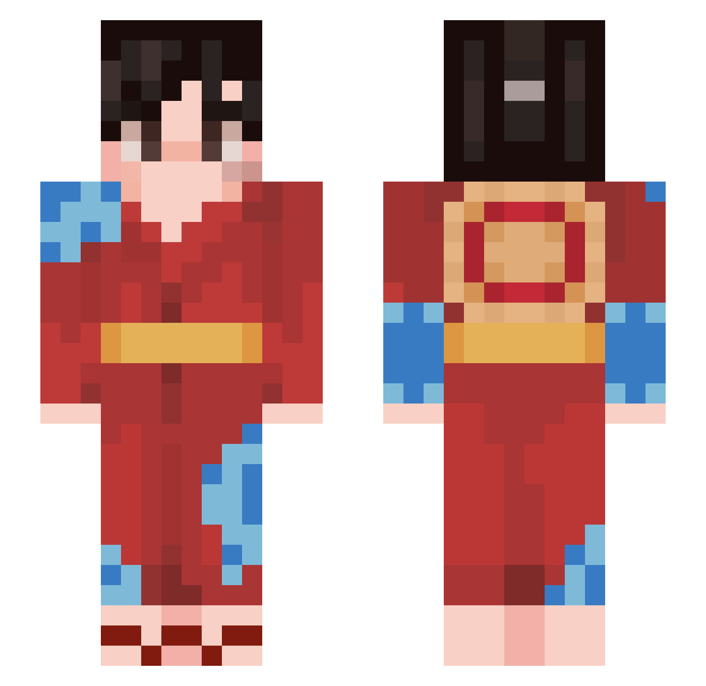 paultheprincess Minecraft skin, front and back view