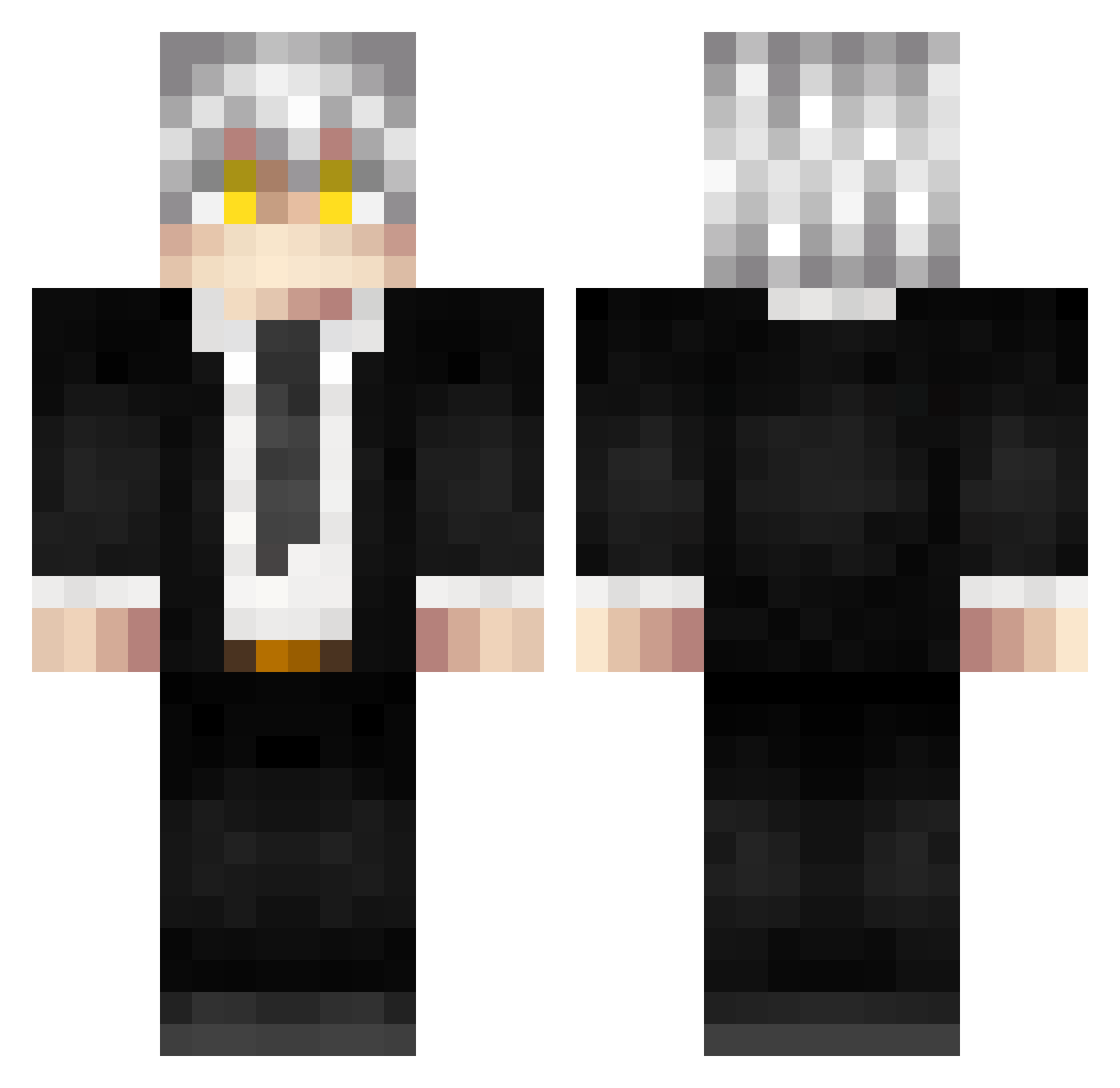 ViperRO Minecraft skin, front and back view