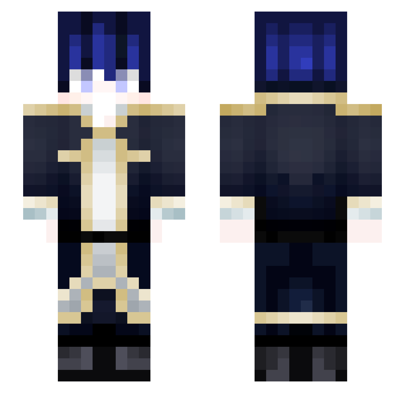 BuilderValentino Minecraft skin, front and back view