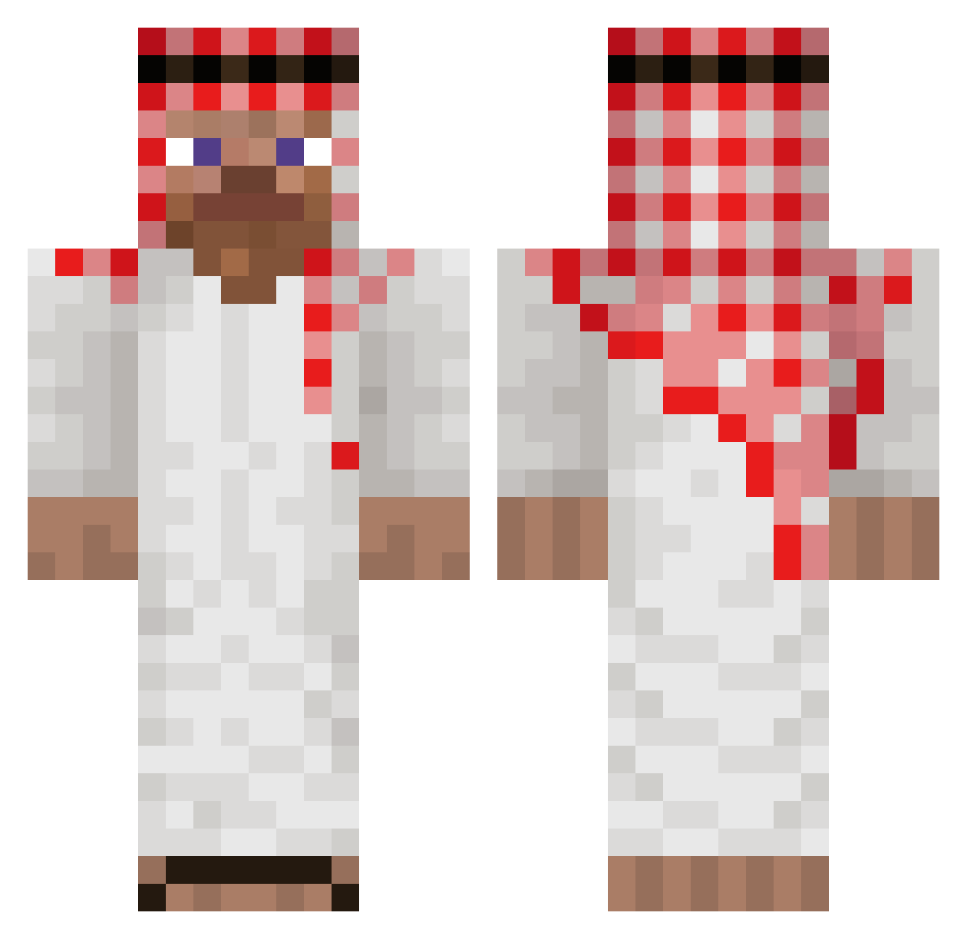 juangeeked Minecraft skin, front and back view