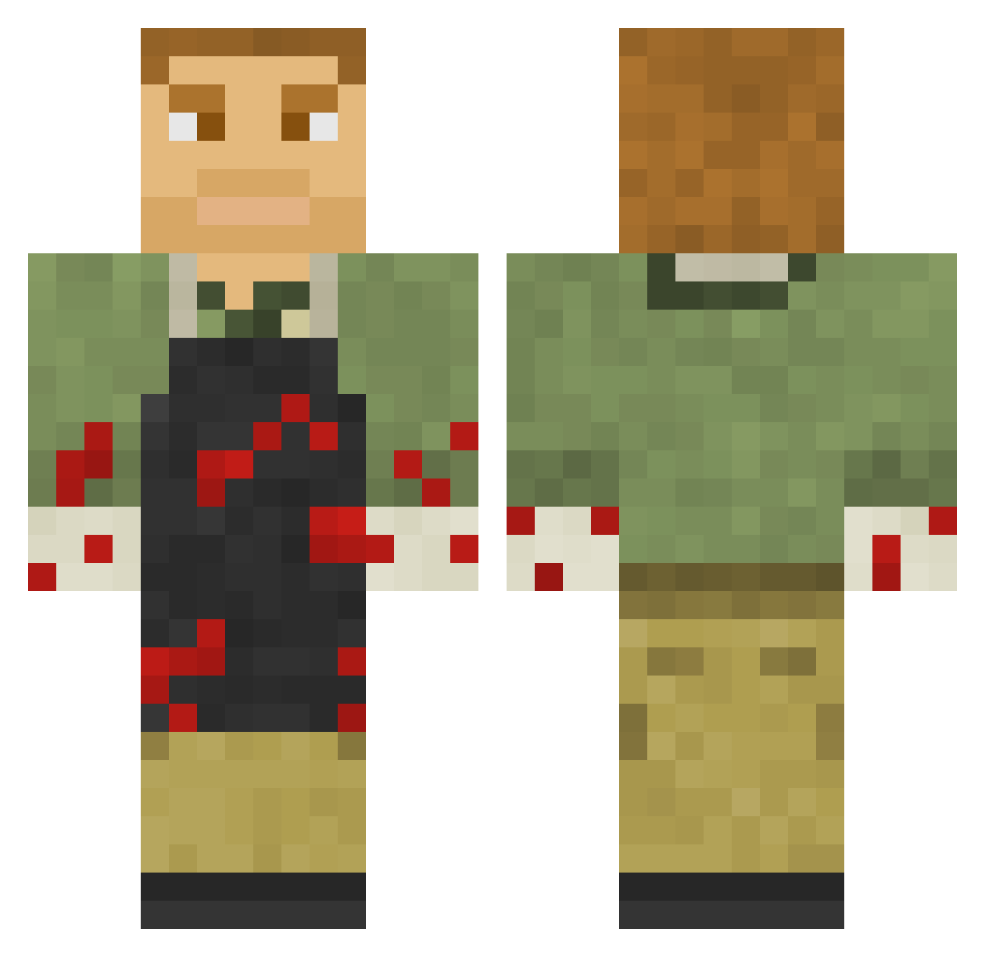Chang007TK Minecraft skin, front and back view