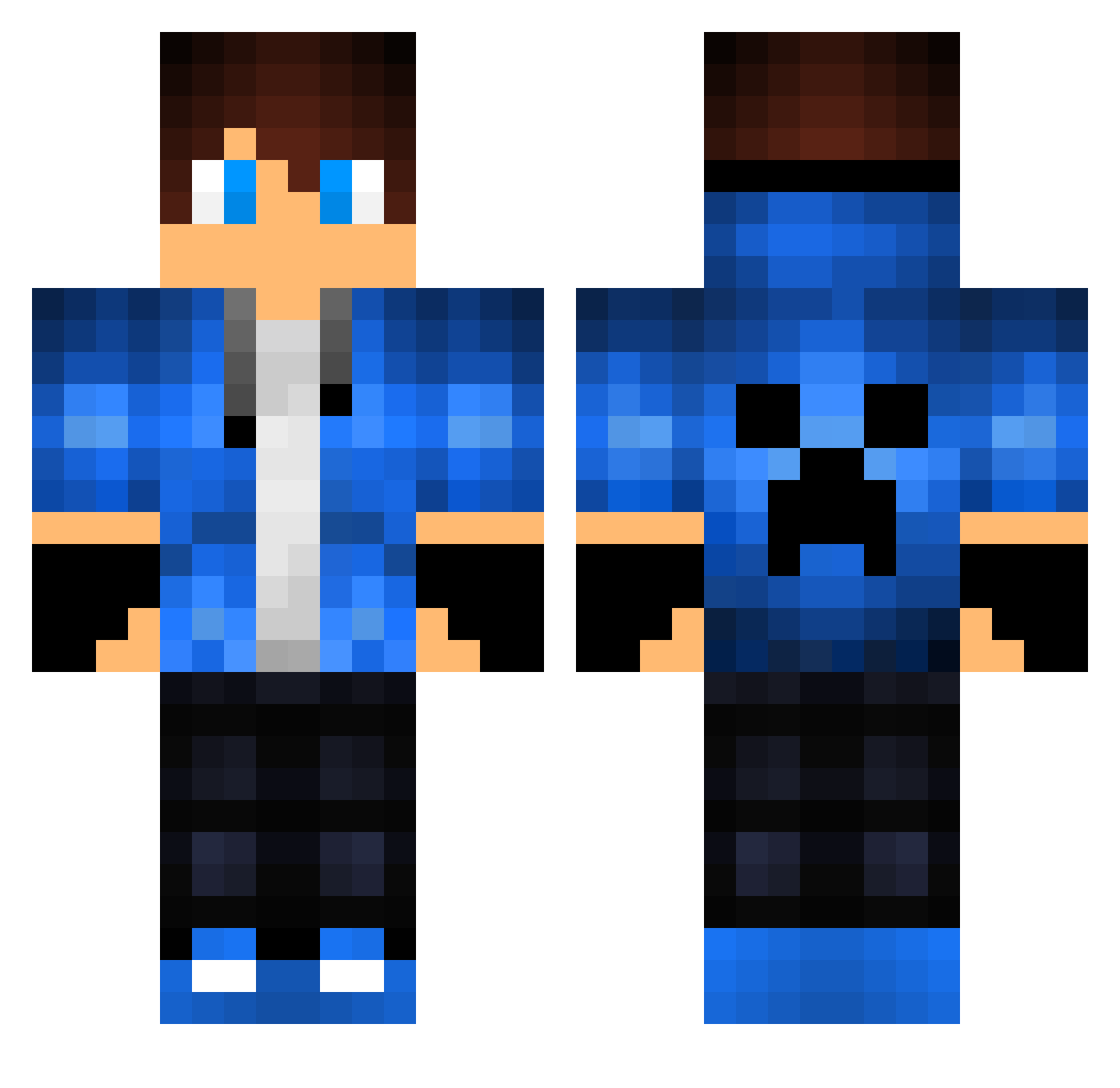 TJGaming0921 Minecraft skin, front and back view