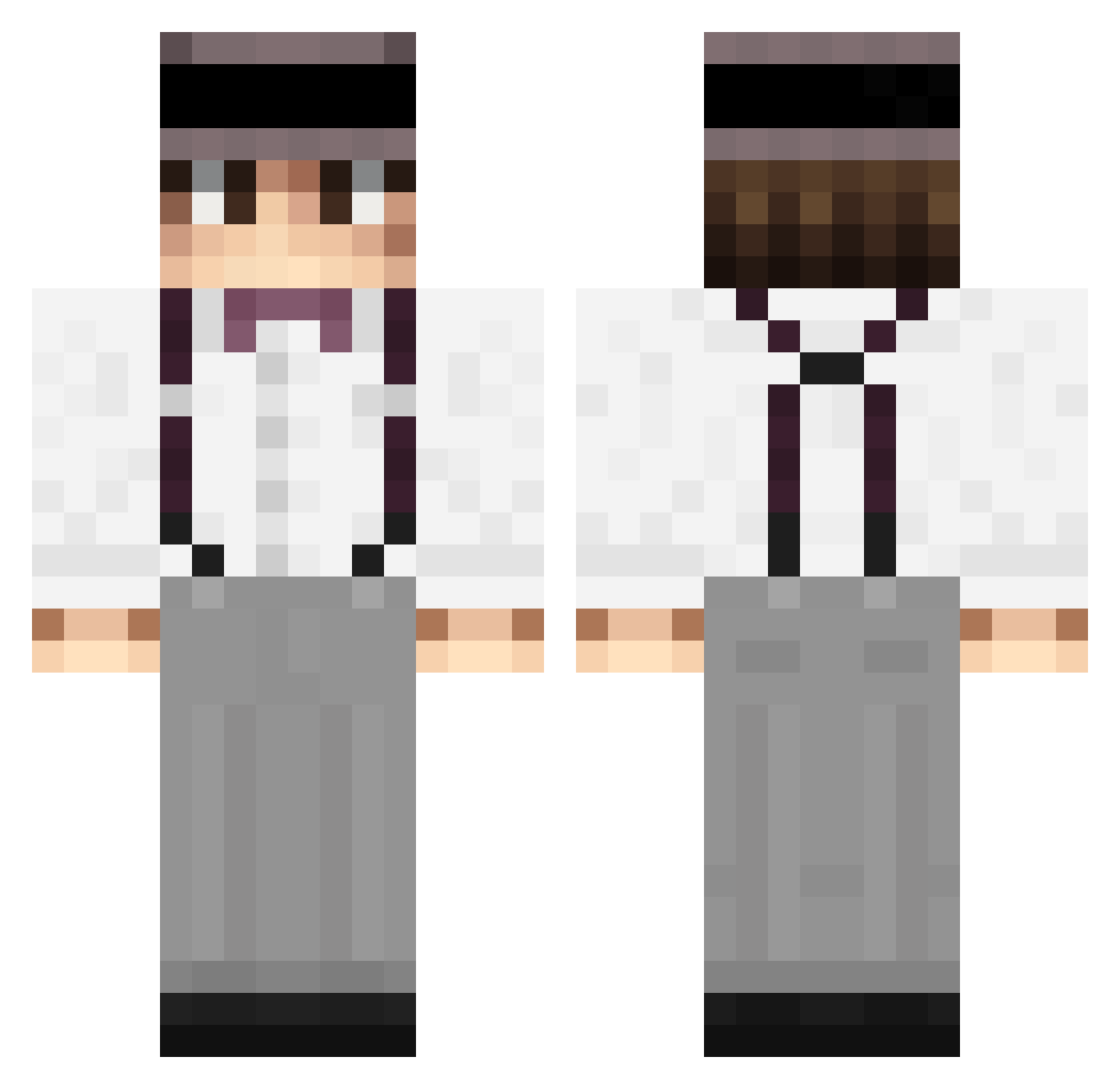 Twiiisow Minecraft skin, front and back view
