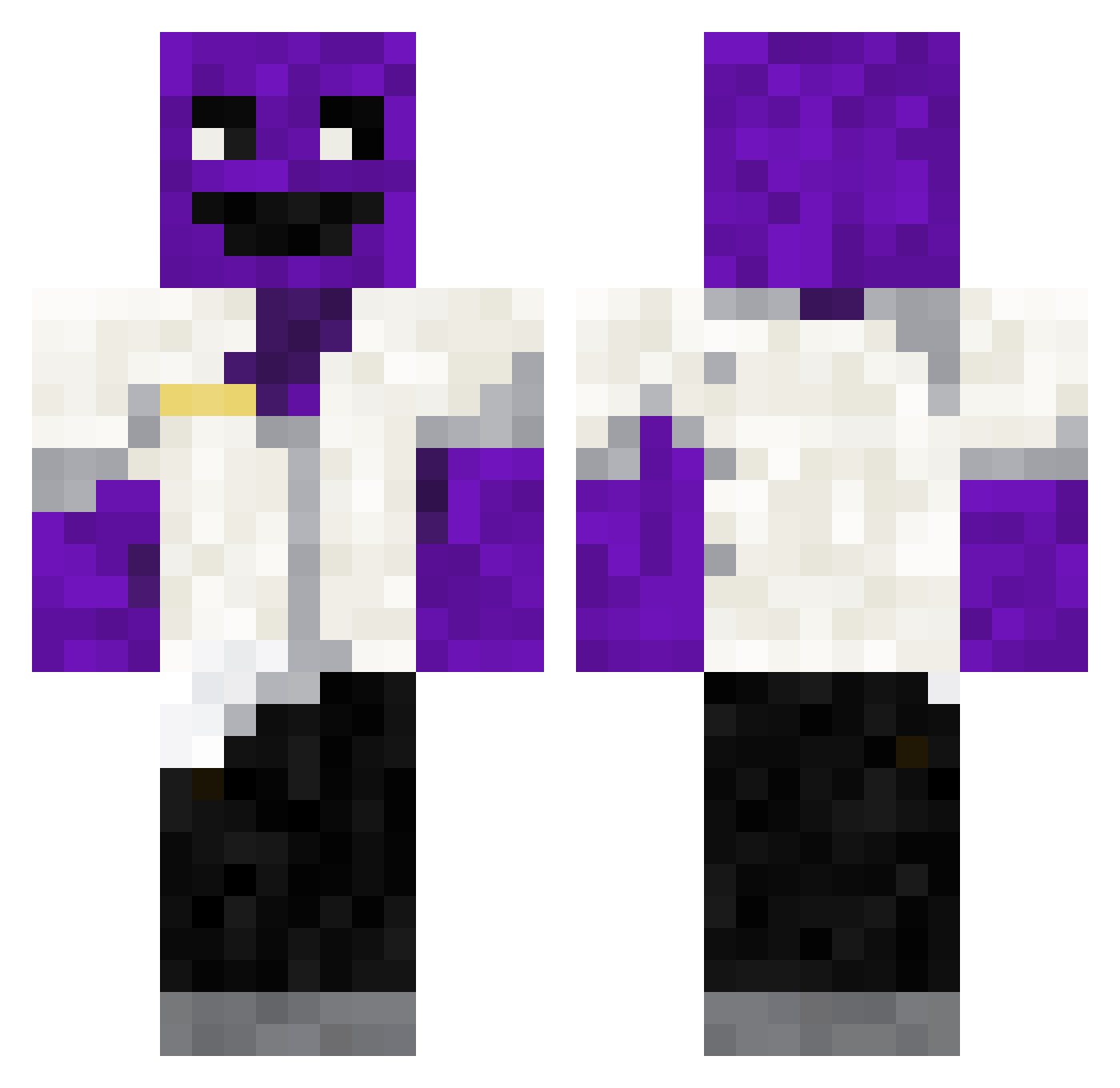 KaiserMagico Minecraft skin, front and back view